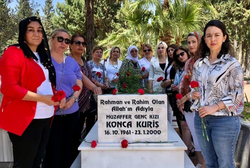 CHP Mersin İl Kadın Kolları Konca Kuriş'in Mezarını Ziyaret Etti.